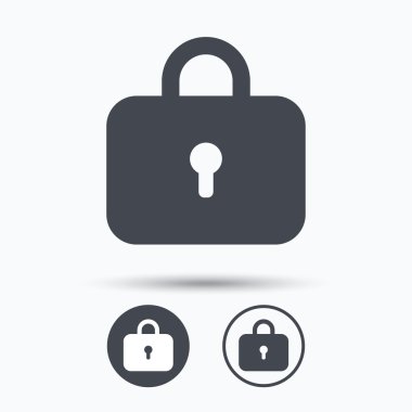 Kilit simgesi. Gizlilik soyunma işareti.