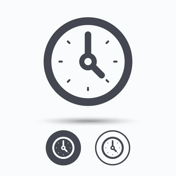Het pictogram van de klok. Mechanisch horloge teken. — Stockvector