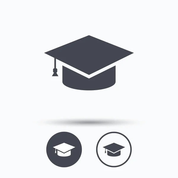 Icono de educación. Señal de la tapa de graduación . — Vector de stock