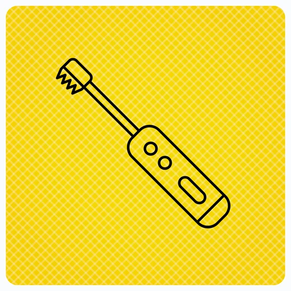 Elektrisk tandborste ikon. Tandlokalvård tecken. — Stock vektor