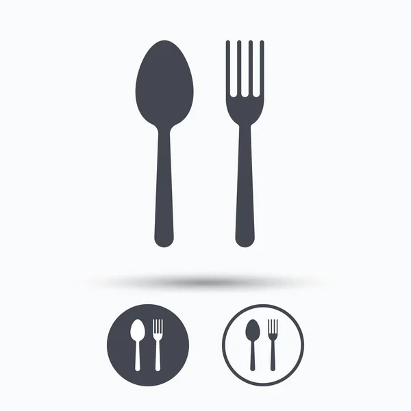 Food icons. Fork and spoon sign. — Stock Vector