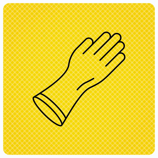 Rubber gloves icon. Latex hand protection sign. — Stock Vector