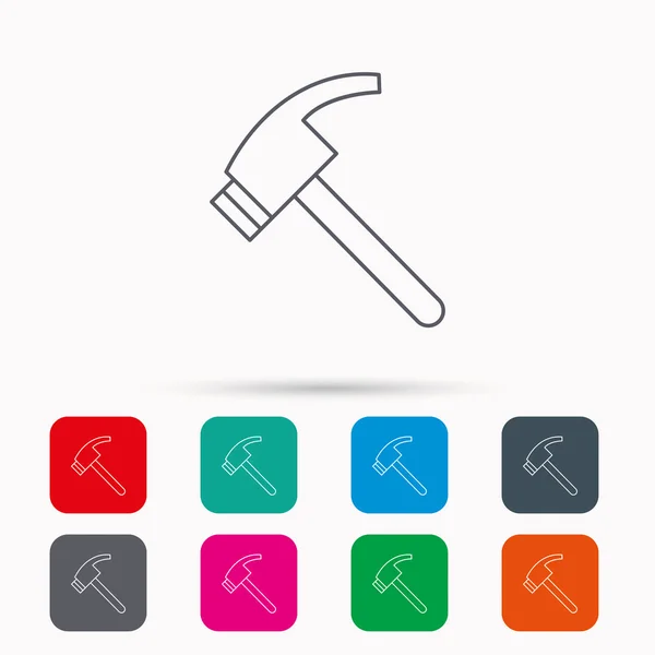 Icono de martillo. Reparar o fijar el signo de herramienta . — Vector de stock