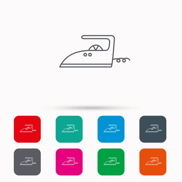 Ícone de ferro. Sinal de trabalho doméstico de engomar . — Vetor de Stock