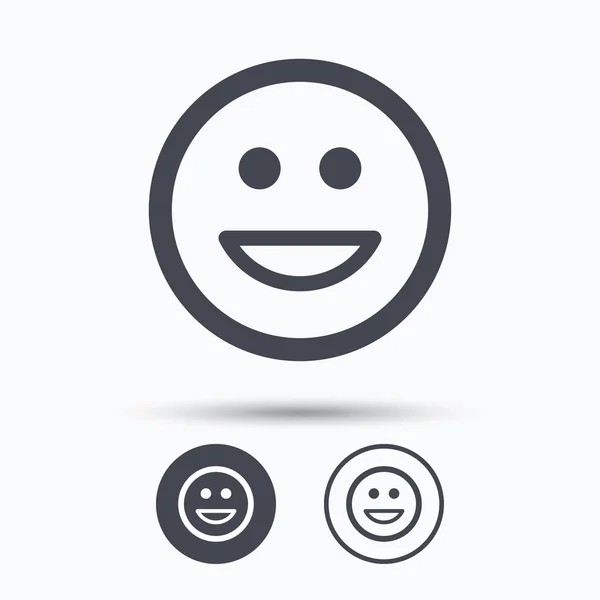 Icona del sorriso felice. Sorridente risata emoticon segno . — Vettoriale Stock