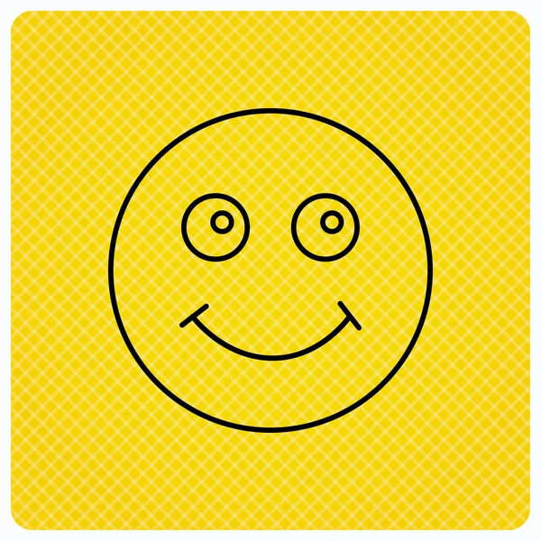 Mosolyog ikon. Pozitív boldog arc jele. — Stock Vector
