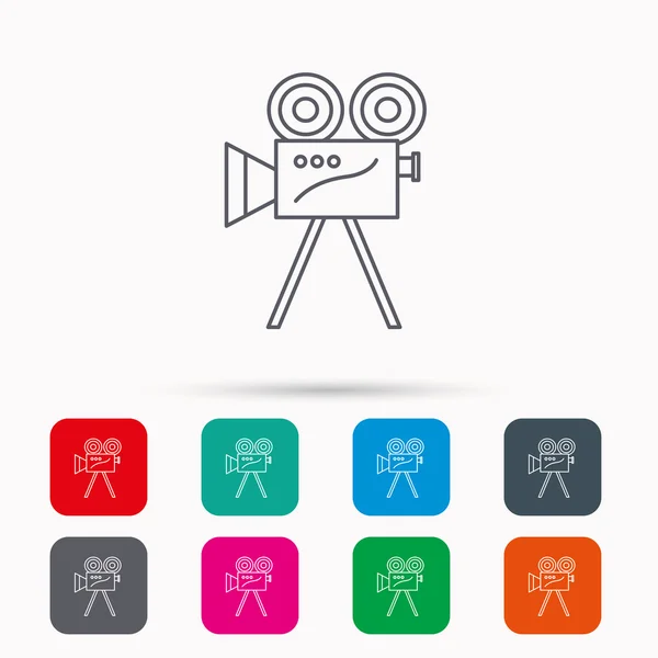 Video camera icon. Retro cinema sign. — Stock Vector