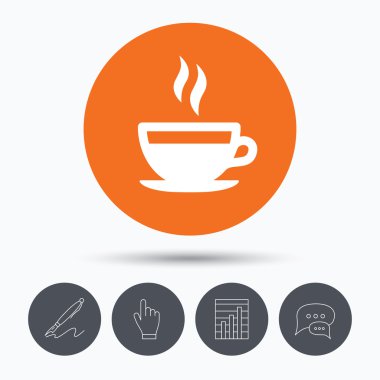 Kahve fincanı simge. Sıcak çay içmek işareti.