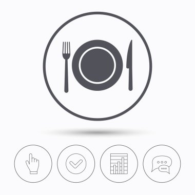 Tabak, çatal ve bıçak simgeler. Çatal bıçak takımı işareti.