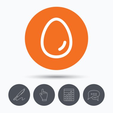 Yumurta simgesi. Kahvaltı yemek işareti.