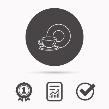 Kahve fincanı simge. Yiyecek ve içecek işareti.