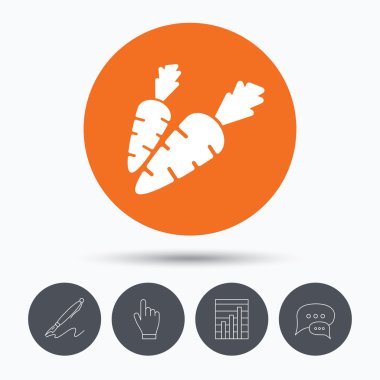 Havuç simgesi. Doğal sebze işareti.