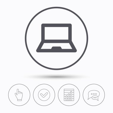 Bilgisayar kutsal kişilerin resmi. Defter ya da laptop pc işareti.