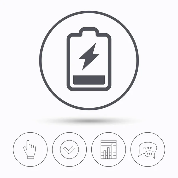 Icône d'alimentation de la batterie. Signe d'accumulateur de charge . — Image vectorielle