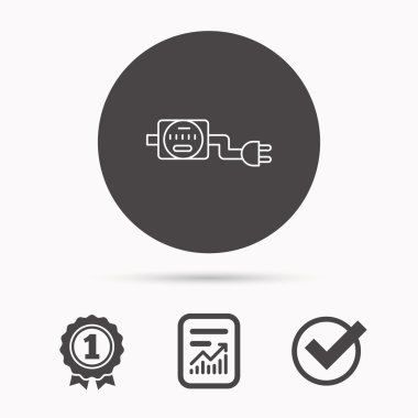 Elektrik sayaç simgesi. Elektrik fiş ile.