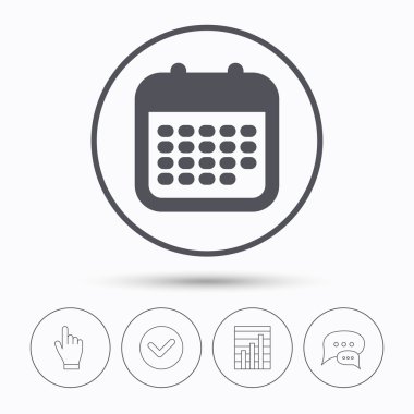 Takvim simgesini. Olaylar uyarı mektubu işareti.