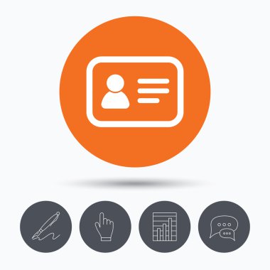 Kimlik kartı simgesi. Kişisel kimlik belgesi.