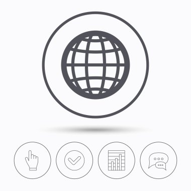 Küre simgesi. Dünya ya da Internet işareti.