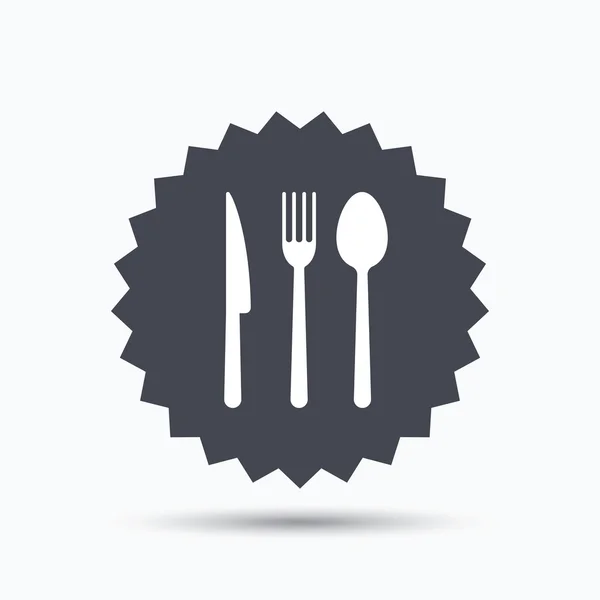 Fork, knife and spoon icons. Cutlery sign. — Stock Vector