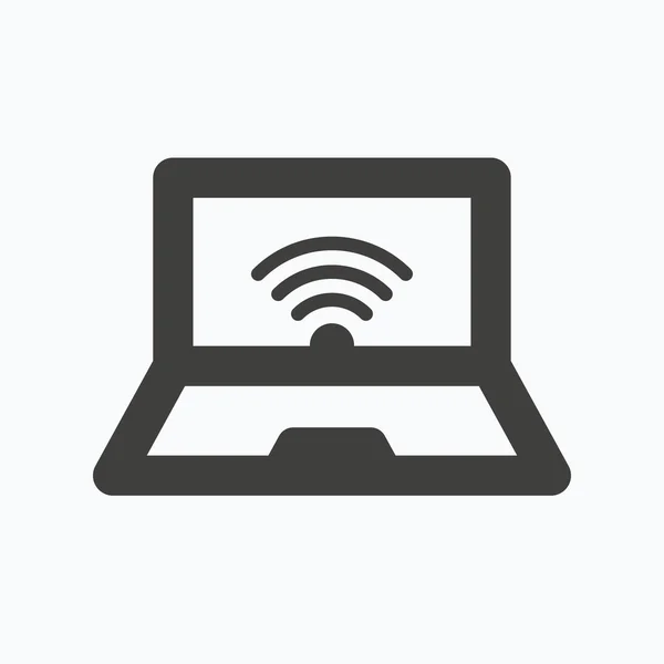 Computer mit Wifi-Symbol. Notebook oder Laptop. — Stockvektor