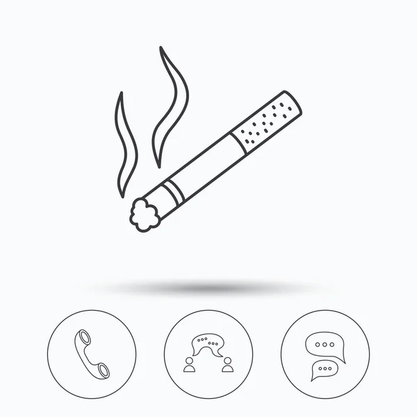 Iconos para fumar, chatear y llamadas telefónicas . — Vector de stock