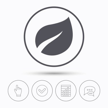 Yaprak simgesi. Taze organik ürün işareti.