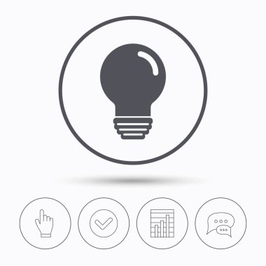 Ampul simgesi. Lamba aydınlatma işareti.