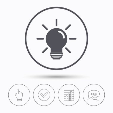 Ampul simgesi. Lamba aydınlatma işareti.