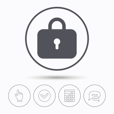 Kilit simgesi. Gizlilik soyunma işareti.