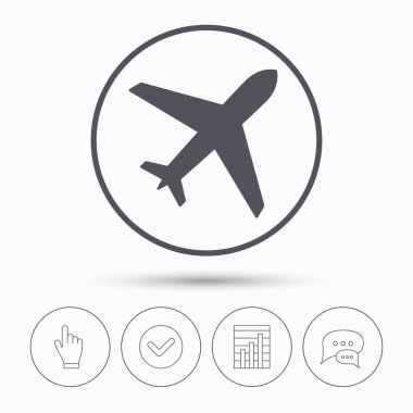 Uçak simgesi. Uçuş taşıma işareti.