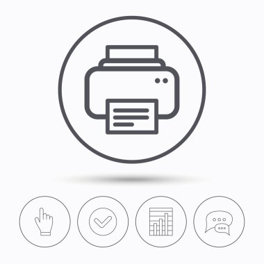 Yazıcı simgesi. Baskı teknolojisi işareti Makaleler.