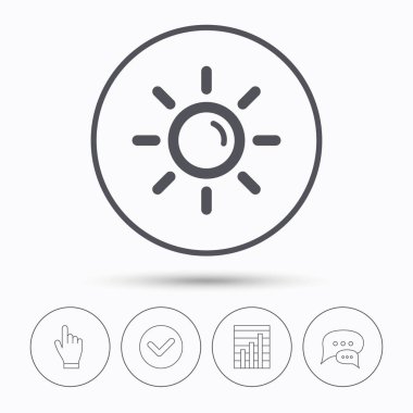 Güneş simgesi. Güneşli hava işareti.