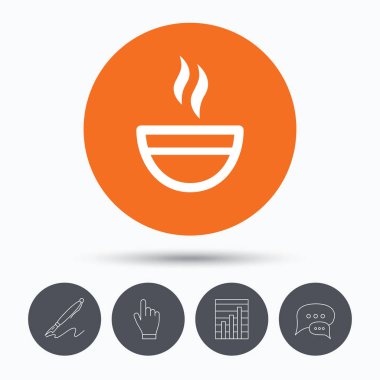 Çay Kupası simgesi. Sıcak kahve içecek işareti.