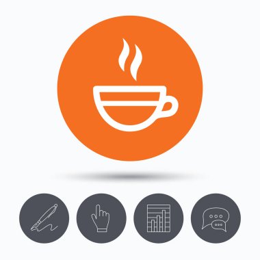 Çay Kupası simgesi. Sıcak kahve içecek işareti.