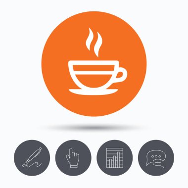 Çay Kupası simgesi. Sıcak kahve içecek işareti.