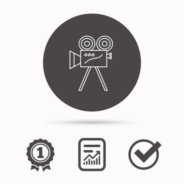 Video kamera simgesi. Retro sinema işareti.