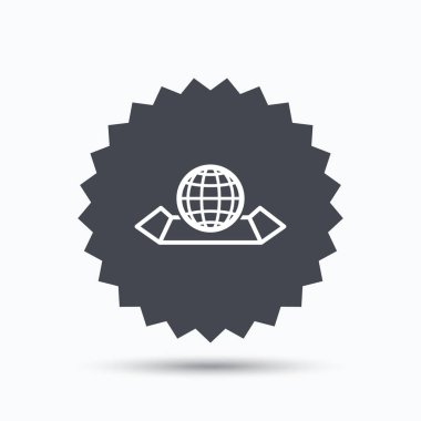 Dünya harita simgesi. Küre işareti.