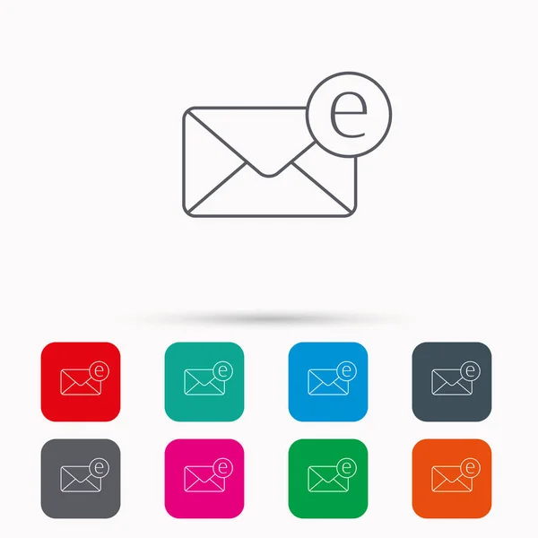 Ícone de e-mail de envelope. Sinal de mensagem de email . — Vetor de Stock