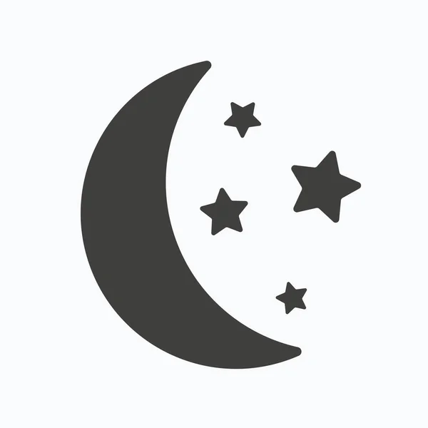 Maan en sterren pictogram. Nacht slaap teken. — Stockvector