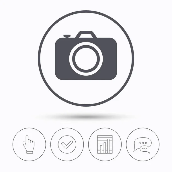 Icona della fotocamera. Fotocamera professionale segno . — Vettoriale Stock