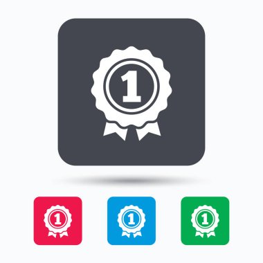 Ödül madalya simgesi. Kazanan amblemi işareti.