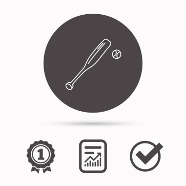 Beyzbol sopasıyla topu simgesi. Profesyonel spor.