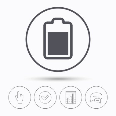 Pil güç simgesi. Akümülatör işareti şarj.