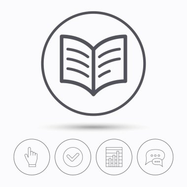 Kitap simgesi. Çalışma edebiyat işareti.