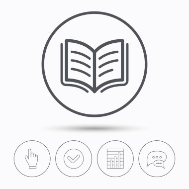 Kitap simgesi. Çalışma edebiyat işareti.