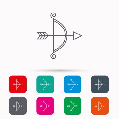 Ok simgesi ile yay. Sevgililer silah işareti.