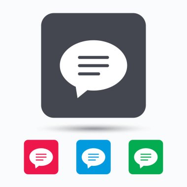 Konuşma balonu simgesinin. Sohbet işareti.