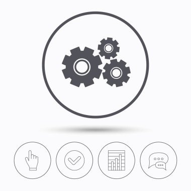 Cogwheels simgesi. Onarım hizmeti işareti.