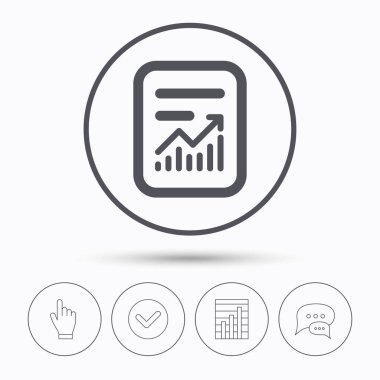 Rapor dosya simgesi. Belge sayfası istatistikleri ile.