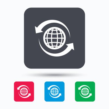 Küre simgesi. Dünya ya da Internet işareti.